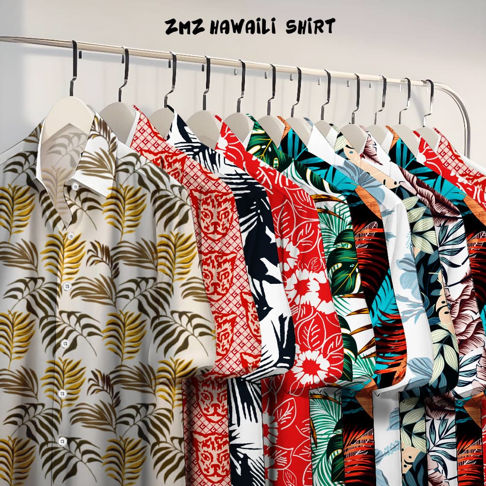 Beach Vacation Shirt for Men and Women, Neutral Hawaiian Island Floral Shirt, Plus Size Breathable Men's Top