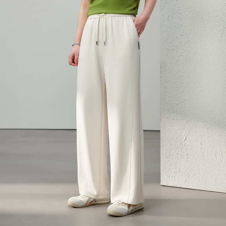 【Air Layer Gratitude Pants】Sporty Elastic Waist Straight-Leg Wide-Leg Pants, Xianlixiu Plus Size for Curvy Women, Summer New Arrival