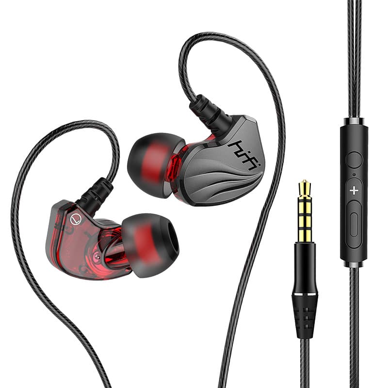In-ear headphones with heavy bass, suitable for gaming, Honor, Samsung, and Huawei phones, 3.5mm wired headphones for sports.