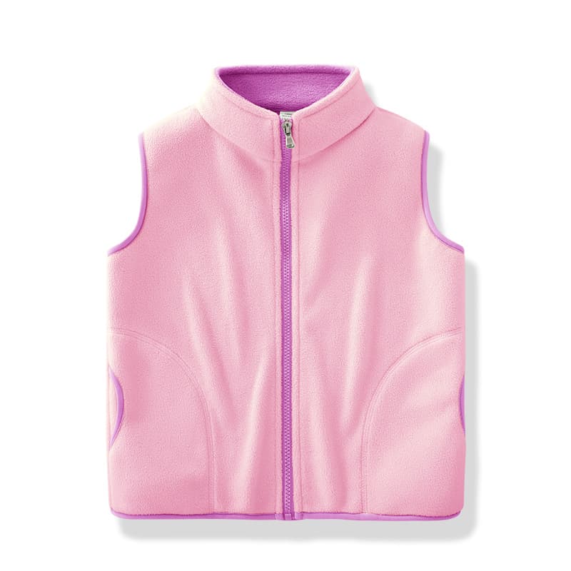 Kids Double-Sided Fleece Warm Vest Boys Girls Sleeveless Vest Middle Big Kids Autumn Winter 2025 Style Children's Wear