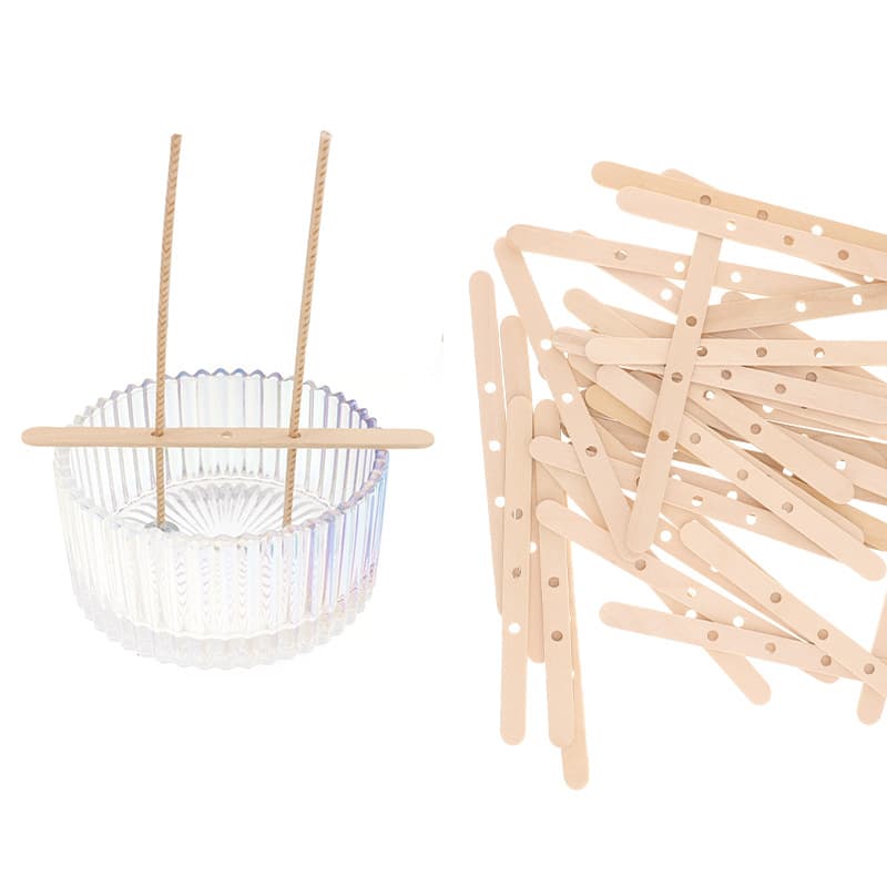 Wooden Wick Holder with Multi-Hole Cotton Wick Round Wood Strips for Making Scented Candles, Candle Wick Stick Material