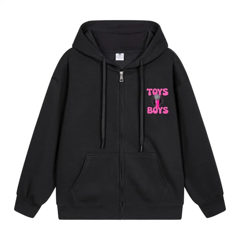 【Cross-border EU Size】Men's Zip-Up Hoodie Toys For Boys Pink Print New