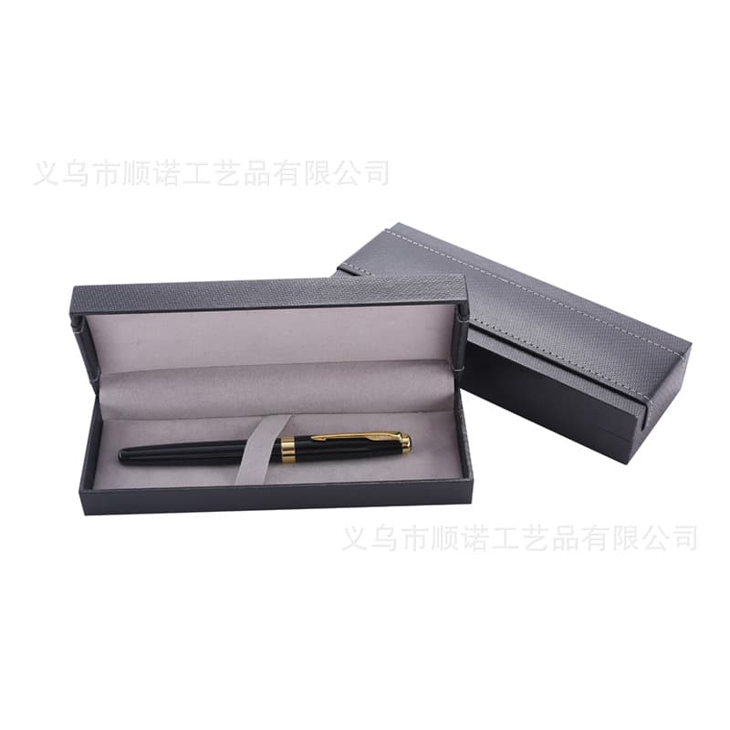 Premium Black Pen Case High-Aesthetic Ins Flip Fountain Pen Box Business Gift Faux PU Pen Case Display Pen Box Packaging