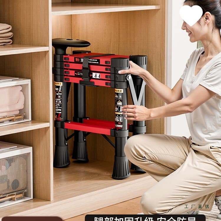 Telescopic herringbone ladder, thickened engineering ladder, folding ladder, household small ladder, multi-functional, portable, liftable and retractable staircase