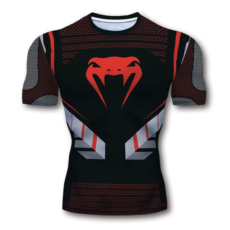 Cross-border Sanda Training Suit Men's Boxing Compression Quick-Dry Shirt Muay Thai Combat Short Sleeve Gym Fighting T-Shirt
