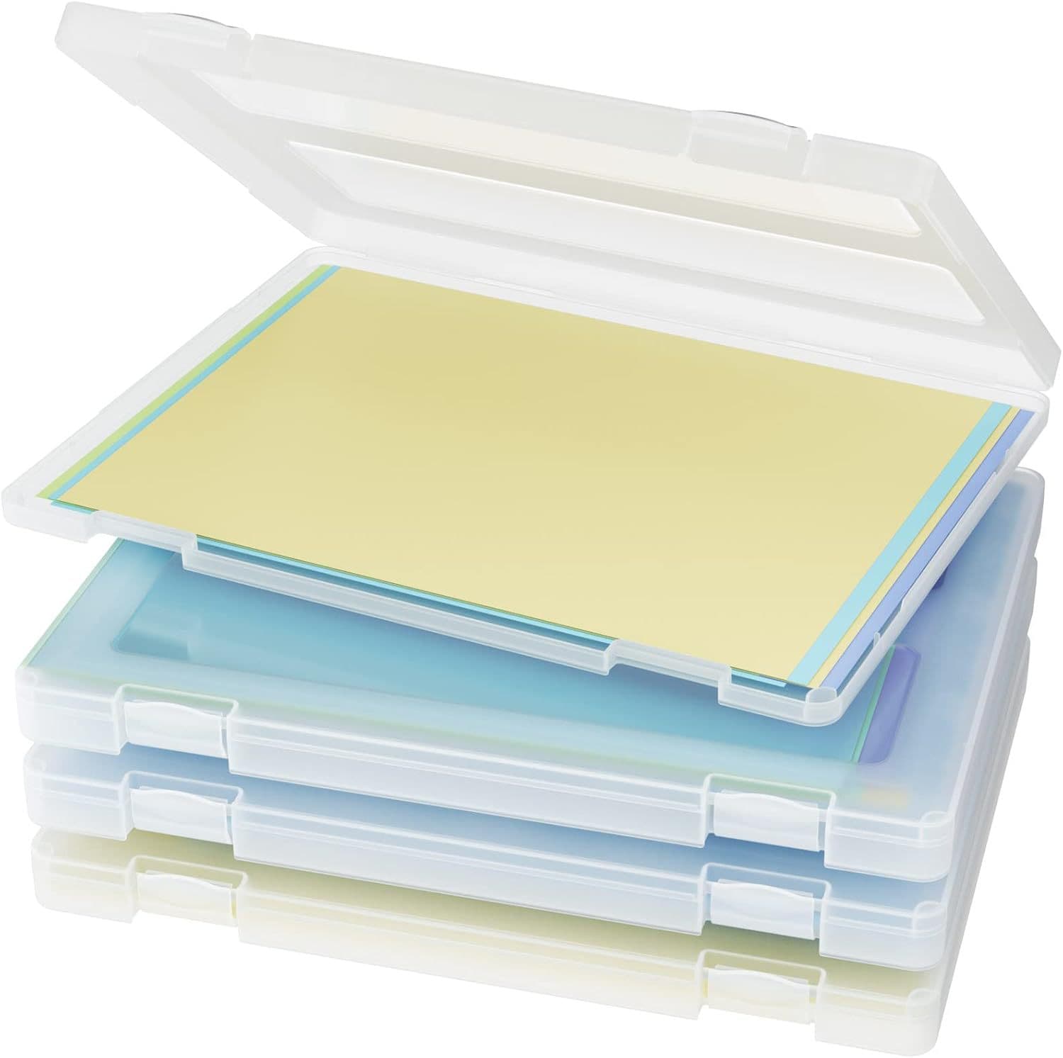 A4 paper document box, US standard storage box, plastic scrapbook storage box for crafts and art.