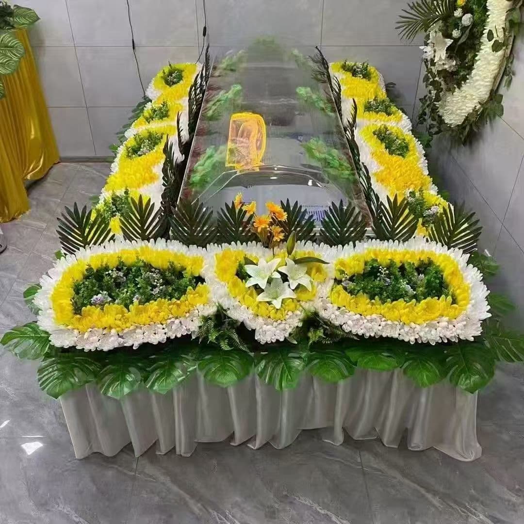 Xueshuo Funeral Supplies: Coffin Surrounding Flowers, Funeral Hall Scenery Ice Coffin Surrounding Flowers, Artificial Flower Craft Arrangements