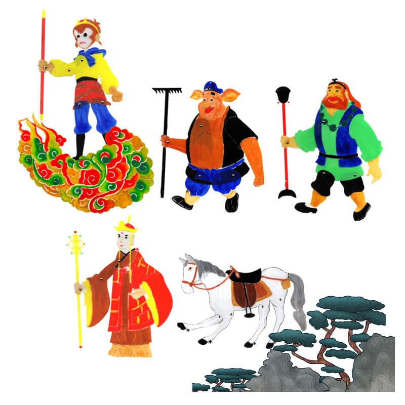 Intangible Cultural Heritage DIY Shadow Puppet Journey to the West Three Attacks on the White-Bone Demon Character Preschool Material Kit Doll Set Props Handmade