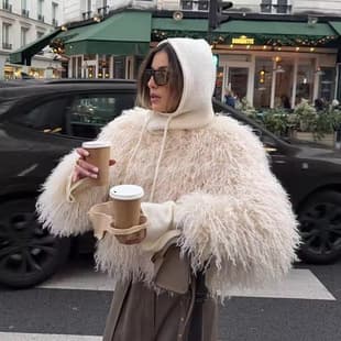 Cross-border Autumn Winter Round Neck Lazy Style Faux Fur Coat Short Plush Faux Fur Coat Women's Shuba