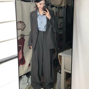 2728 Spring Plus Size Women's Slimming Interview Suit Set, Professional Work Blazer and Trousers for Curvy Women