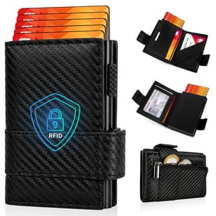 Amazon Hot Selling RFID Multi-Function Carbon Fiber Men's Card Wallet Metal Card Holder Anti-Theft Credit Card Case