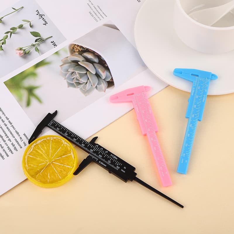 Plastic Vernier Caliper Eyebrow Ruler Mini Caliper for Eyebrow Shape Design Positioning Vernier Scale