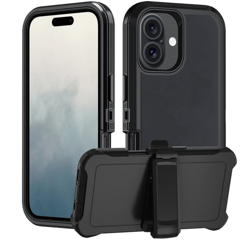 For iPhone 17 Heavy Duty Shockproof Case Triple Protection Phone Case Anti-Drop Bracket