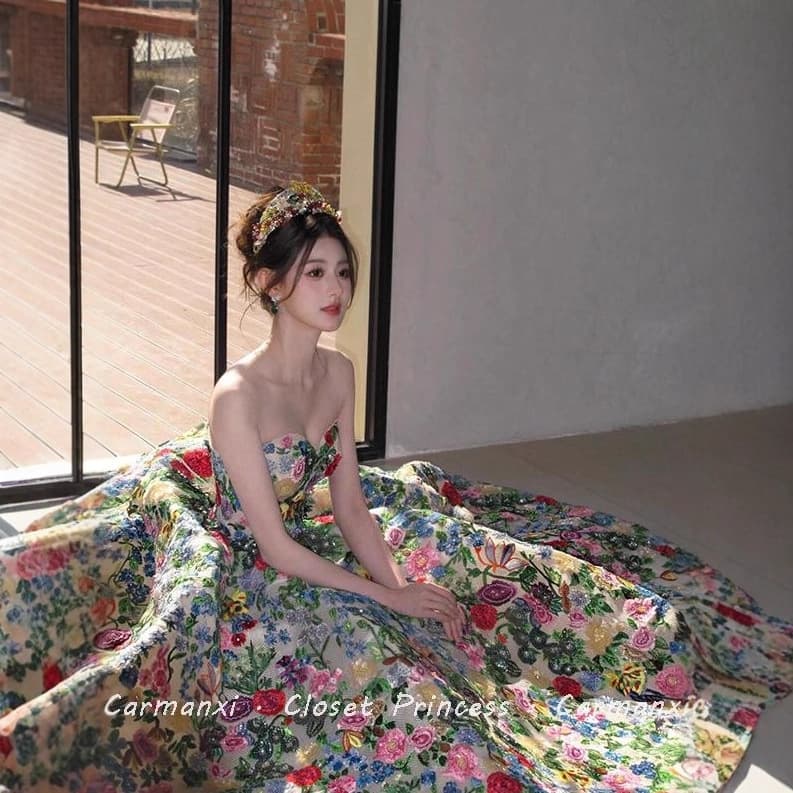 Heavy-Duty Runaway Princess Tulle Dress Adult Birthday High-End Gown Luxury Niche Strapless Runway Celebration Dress