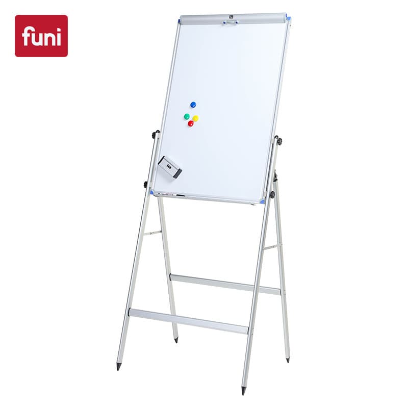 Funi FT-2172 Height-Adjustable Single-Sided Meeting Board, Office Four-Leg Stand Whiteboard, Height-Adjustable Magnetic Writing Board