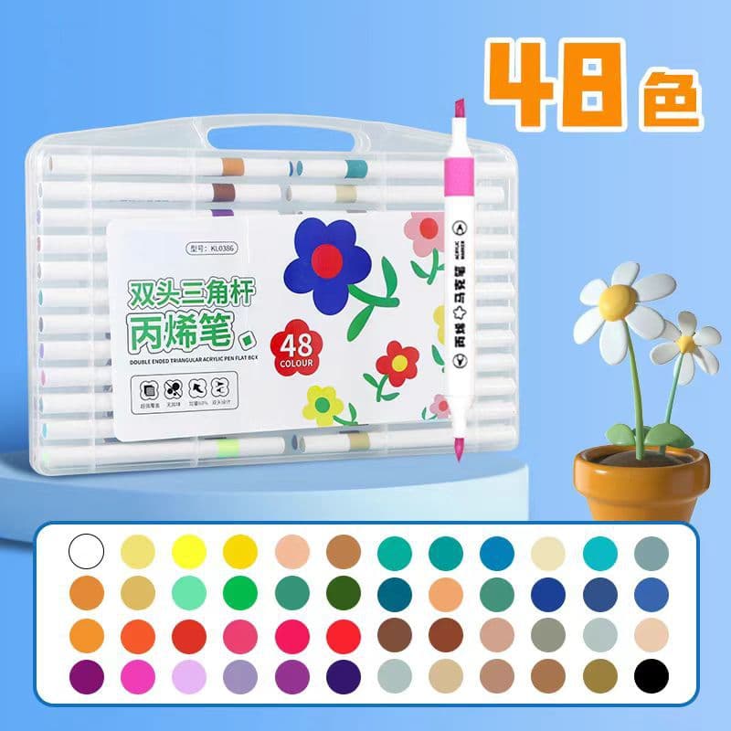 Cross-border Acrylic Paint Markers for Art, No Bleed-Through Graffiti Pens, Hand-painted DIY Colors, Blendable Coloring Pens
