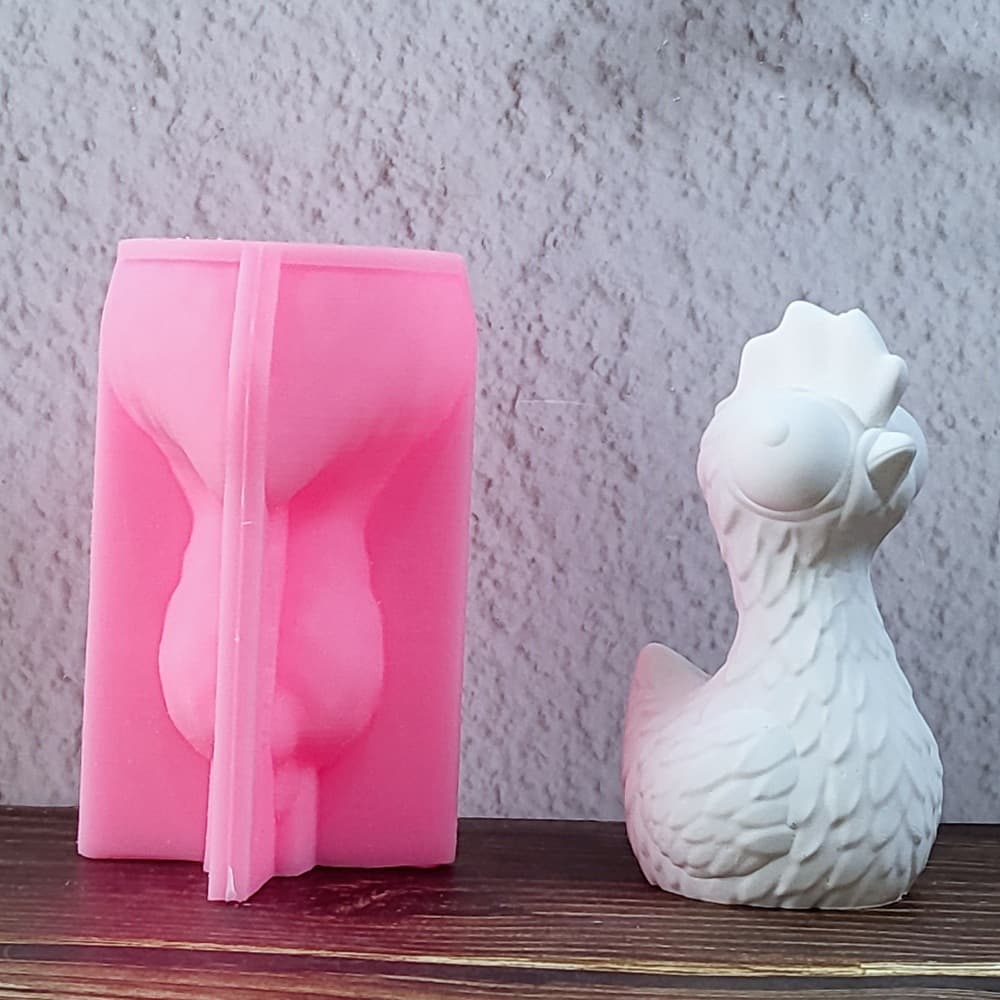 Thin neck chicken ornament mold ornament candle plaster DIY plaster ornament candlestick silicone mold W1035