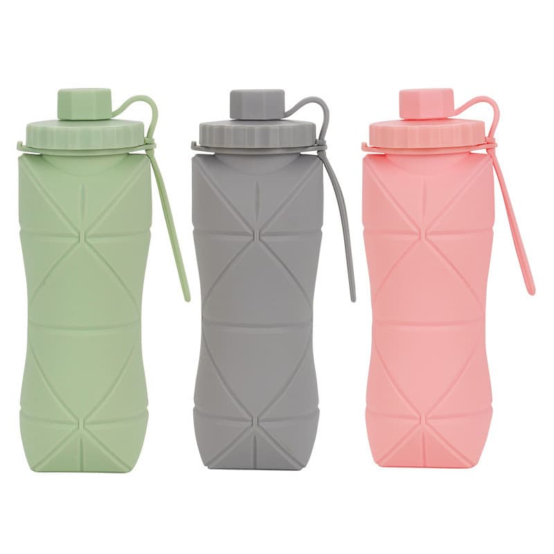 New Silicone Foldable Water Cup Portable Telescopic Outdoor Sports Water Bottle 600ml Large Capacity Cycling Portable Bottle