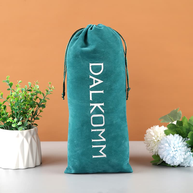 Double-sided flocked suede velvet bag for jewelry and collectibles, drawstring storage pouch, gift packaging bag with printed logo