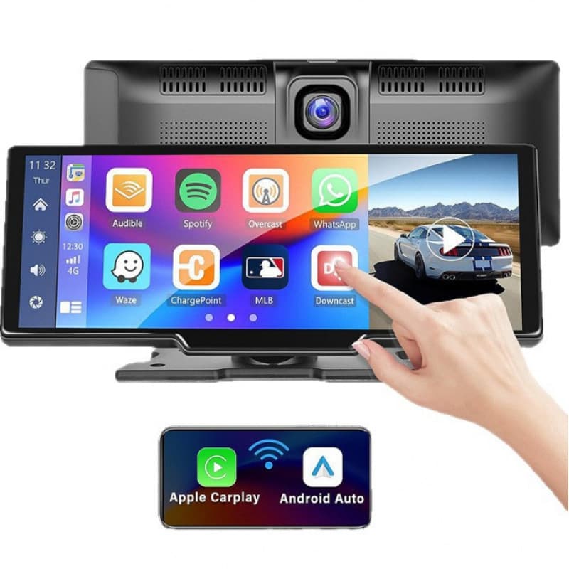 10.26-inch Large Screen Dashboard CarPlay Android Auto Projection 4K Dash Cam 1080P Reverse B
