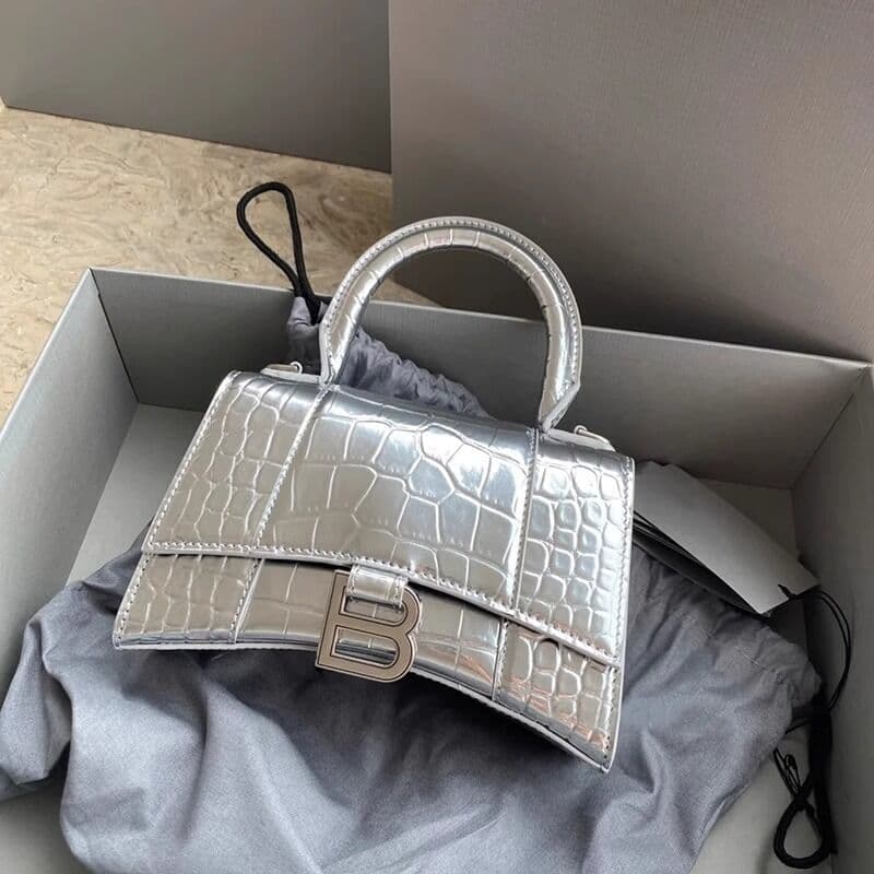 2026 New Style Crossbody Bag Genuine Leather Premium Handbag Women High-End Crocodile Texture Hourglass Bag Shoulder Bag
