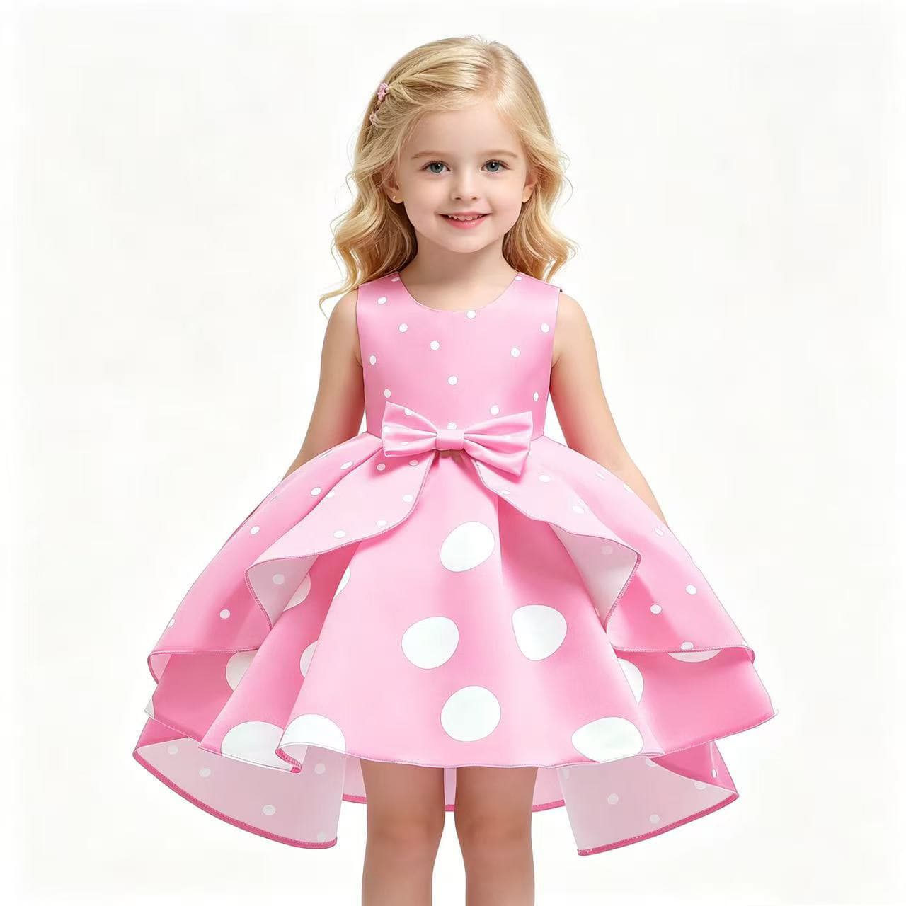 Baby New French Simple Polka Dot Dress Yun Er Ma Girl Hot Princess Dress Children's Unique Dress