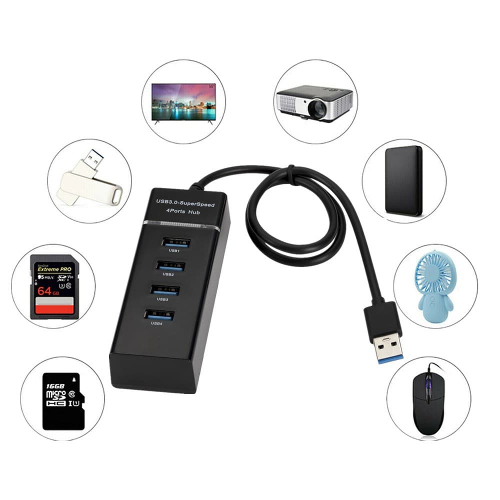 5Gbps 4Port 2.0 3.0 USBHUB Splitter HighSpeed Multi Splitter