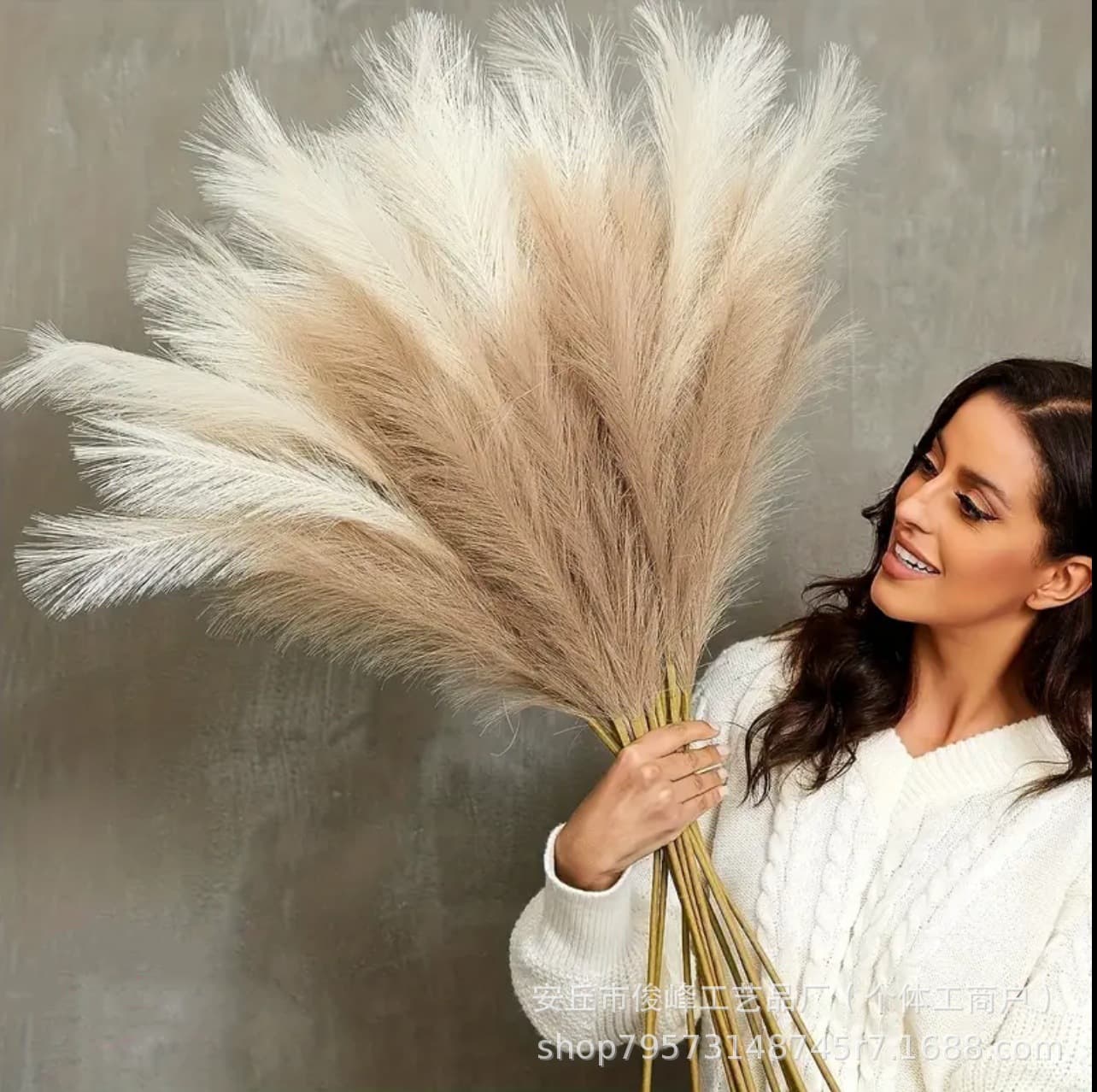 Artificial Reed 55cm Wedding Decoration Fireworks Pampas Grass Dog Tail Grass Bouquet Fake Reed