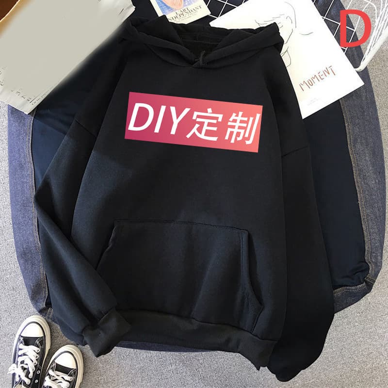 Cross-border Foreign Trade Solid Color Hooded Sweatshirt Custom Loose European Size Autumn/Winter European and American Unisex Long Sleeve Printed Workwear