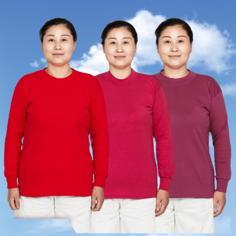 2025 Women's Pure Cotton Autumn Underwear, Plus Size for Middle-Aged and Elderly Women, Mom's Round Neck Base Layer Wholesale for Autumn and Winter