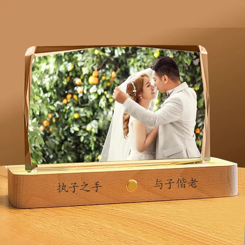 Crystal Photo Frame Stand Birthday Gift Anniversary Wedding Commemorative Couple Album Creative DIY Handmade Photo