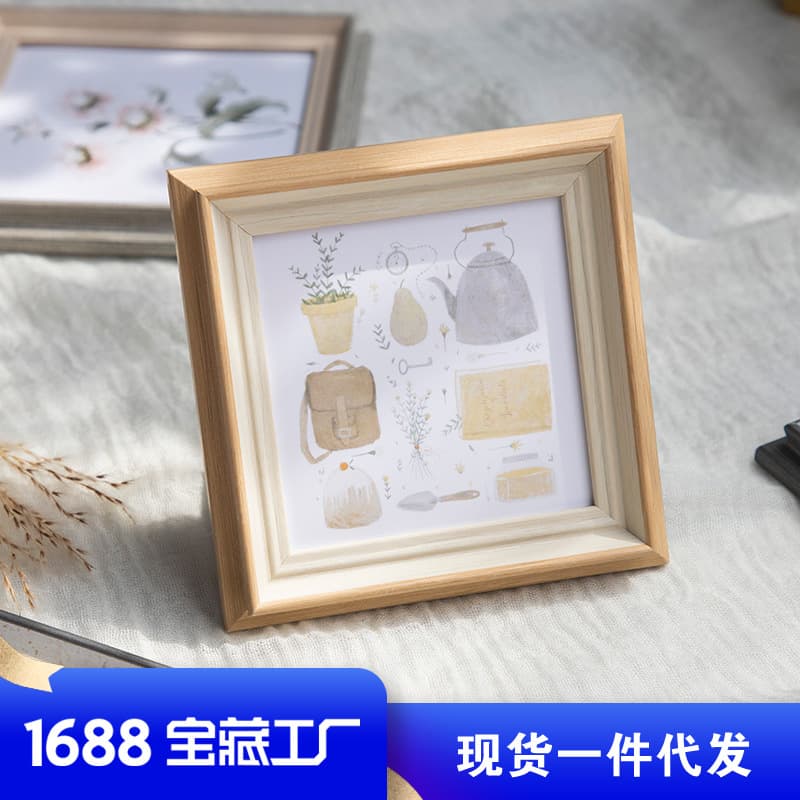Simple Nordic Square Photo Frame Decoration 6-Inch 7-Inch 8-Inch 10 Bedroom Living Room Wedding Dress Children's Photo Album Frame