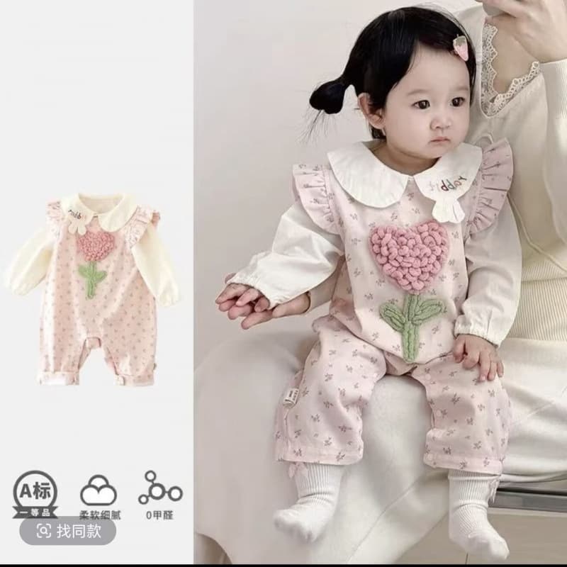 Spring and autumn baby overalls for baby girls two-piece set pure cotton super cute and cute spring jumpsuit two-piece set