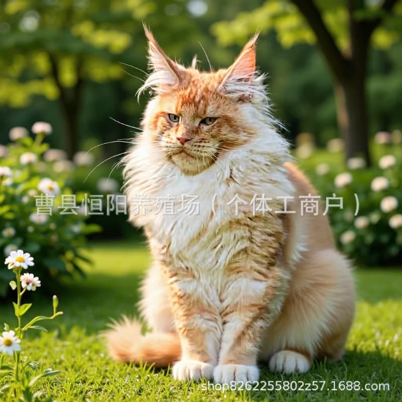 Purebred long-haired Maine Coon cat, live Kemer Maine Coon soot silver tiger live cat, ragdoll kitten, live kitten