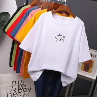 Mingxin Supply Chain Cross-border Loose Fit T-Shirt Round Neck Short Sleeve Women's Streetwear Pure Cotton European and American Plus Size Top