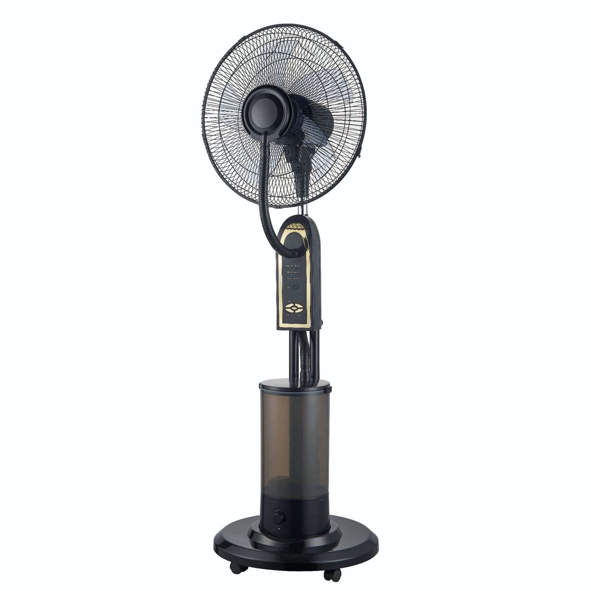Household mist spray floor fan with remote, oscillation, silent operation, three-speed adjustment, and high airflow