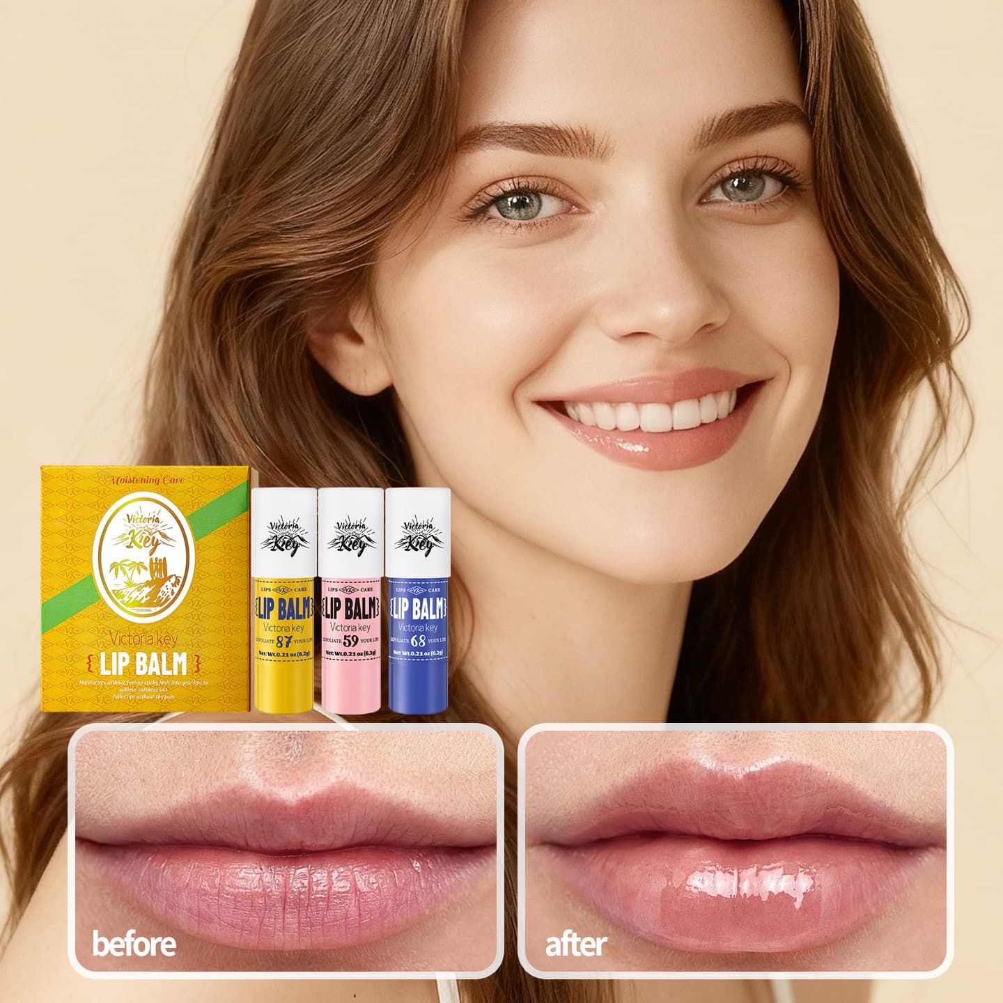 Foreign trade hot product perfume lip balm, moisturizing lip mask, lightening lip lines, brightening lip balm set, English cross-border supply