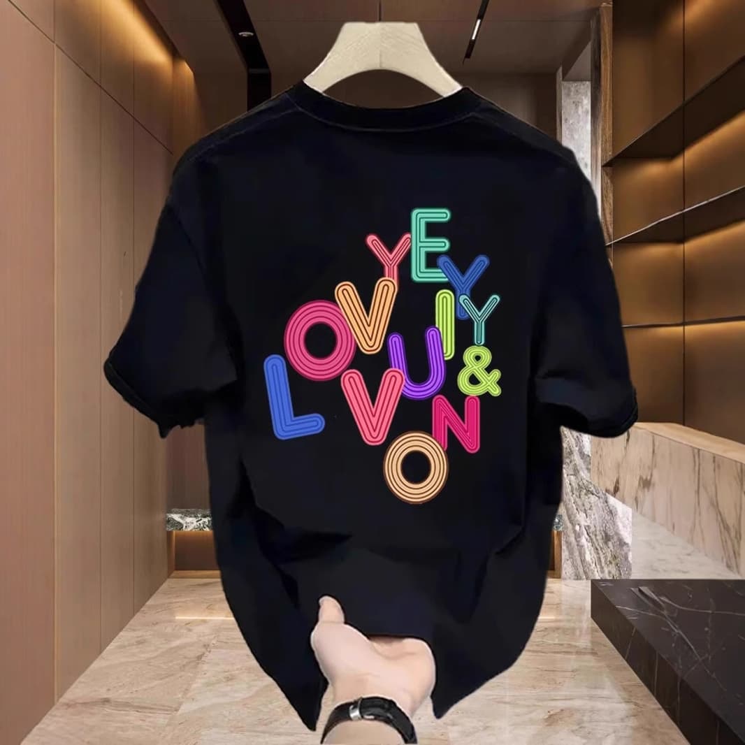 High-Quality Men's Clothing: Pure Cotton Short-Sleeve T-Shirt with Unique Design Print, Casual Undershirt for Men