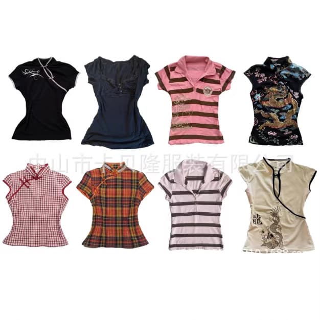 2025 Summer New Retro Literary Chinese Style Slim Slim Stand Collar Short Sleeve T-Shirt Tops for Women