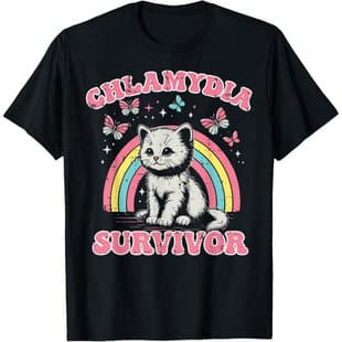 European Size Cotton Cute Rainbow Cat Funny Print T-Shirt Loose Comfortable American Retro Style Short Sleeve