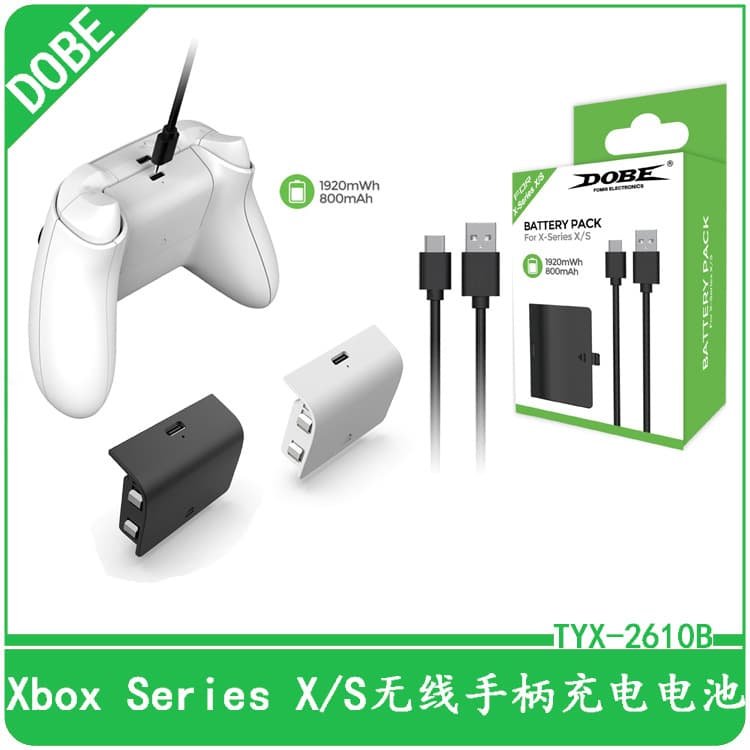 Xbx Series X/S Wireless Controller Rechargeable Battery 800mAh XSX Controller Battery Pack + Charging Cable