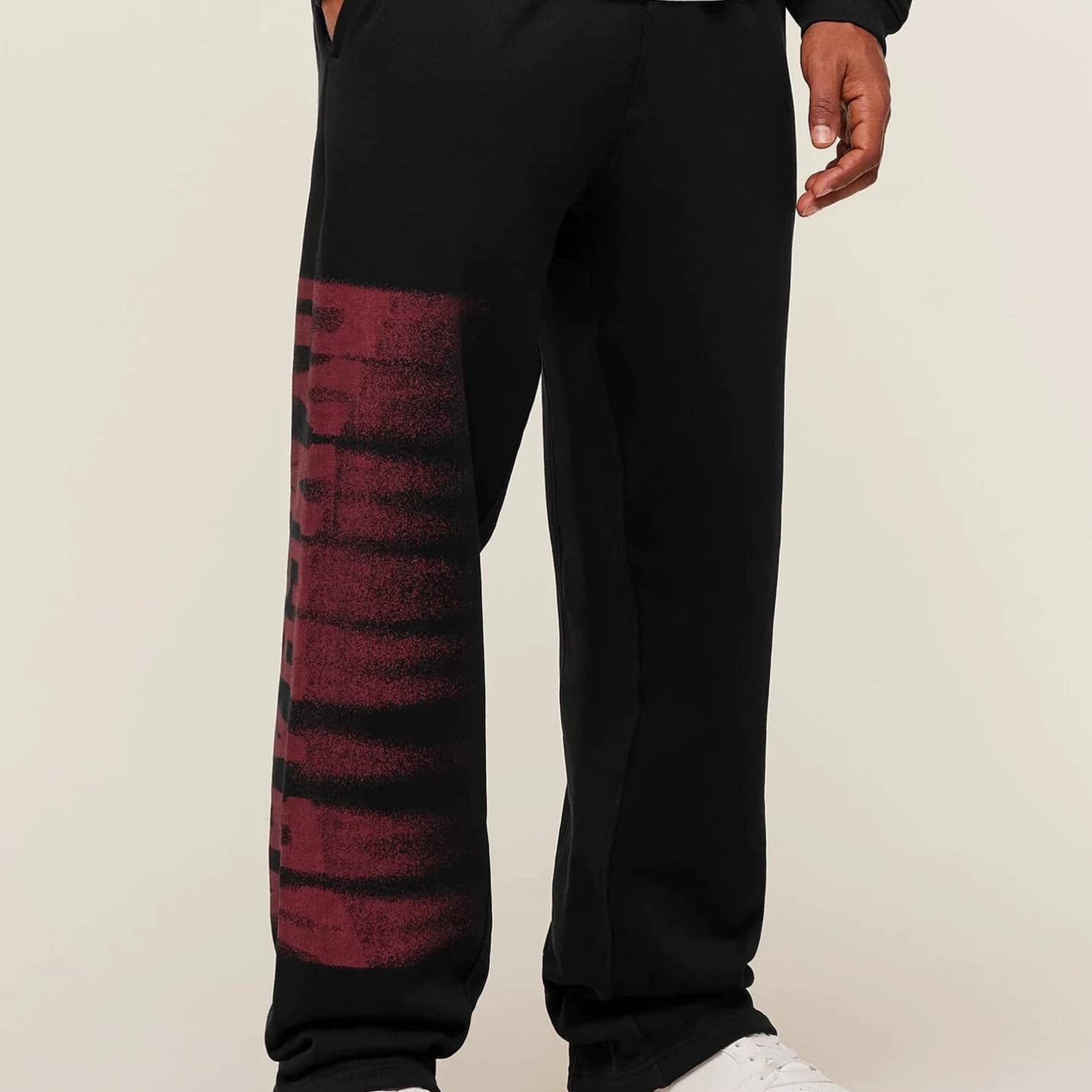 GYMSHARK New American Sports Pants Gym Bodybuilding Running Training Pants Cotton Terry Printed Wide Leg Pants