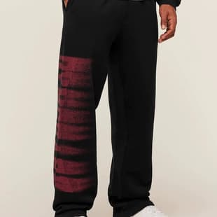 GYMSHARK New American Style Sweatpants, Cotton Terry Printed Wide Leg Pants for Gym, Bodybuilding, Running Training