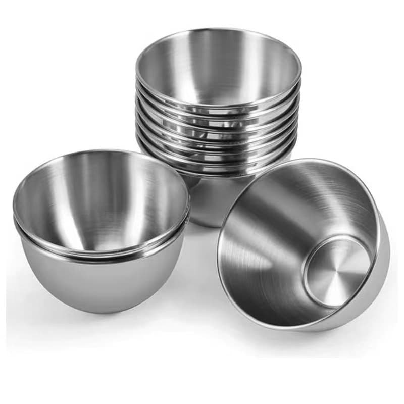 Stainless Steel Dipping Bowl Gold Sauce Bowl Seasoning Dish Sushi Dip Cup Jam Bowl Home Kids Kitchen