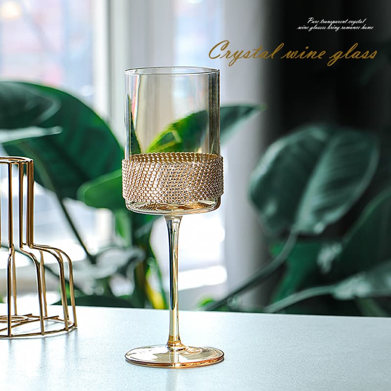 Sijin French romantic crystal glass tall champagne glass ins blogger style red wine glass wine glass straight cup