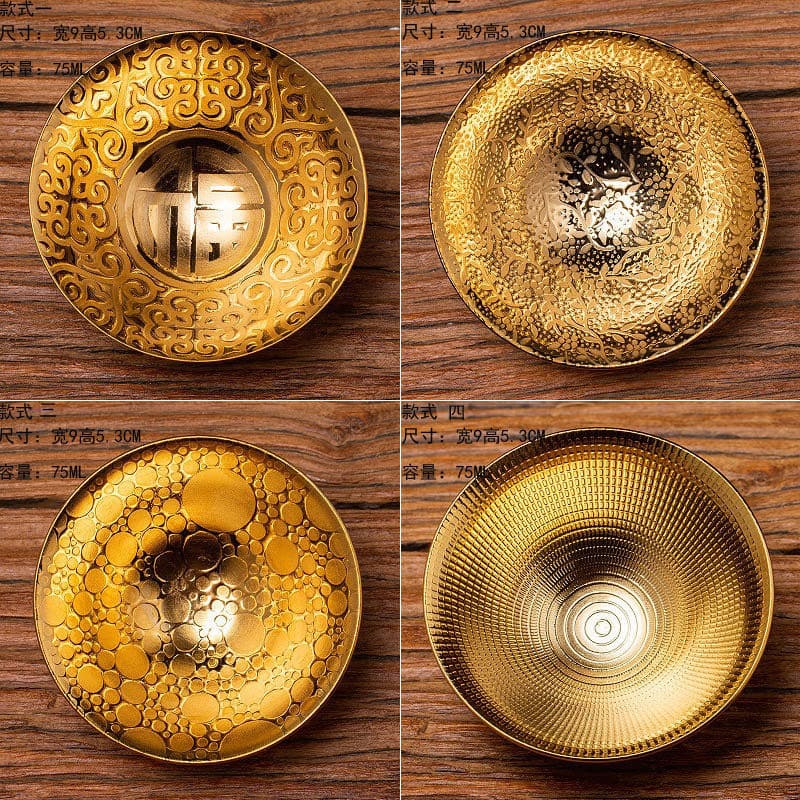 Gold-Plated Health Tea Cup Ceramic Home Master Cup Gold-Plated Jian Zhan Wholesale Tea Tasting Cup Kung Fu Tea Cup Single Cup