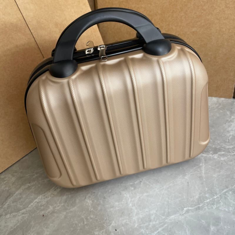 Makeup Bag 14-inch Small Carry-on Suitcase, Luggage Strap Attachment, Storage Organizer, Large Capacity, New ABS