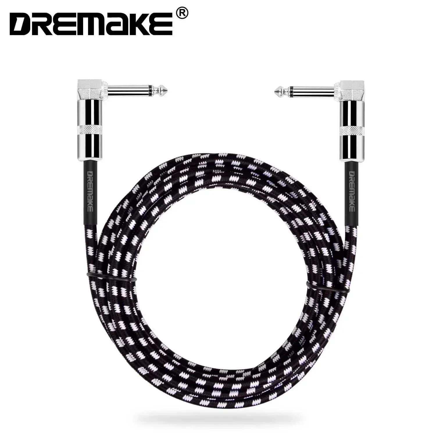 Right Angle 6.35mm Mono Audio Cable, Electric Guitar Bass Keyboard Male to Male Instrument Cable