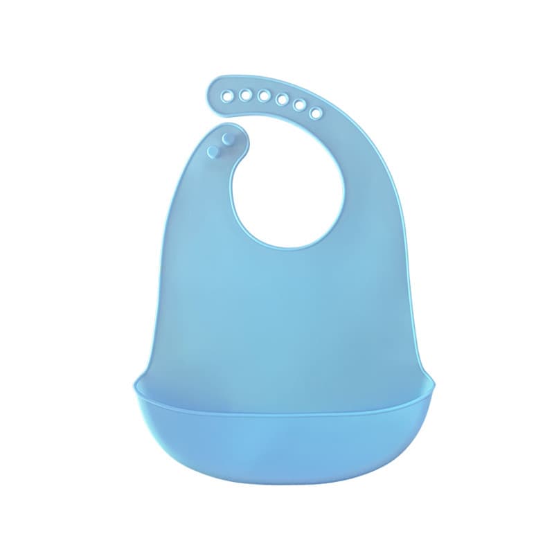 Food-Grade Baby Silicone Bib Ultra-Soft Leak-Proof Deep Pocket Waterproof Feeding Bib Portable Factory Direct Drop Shipping