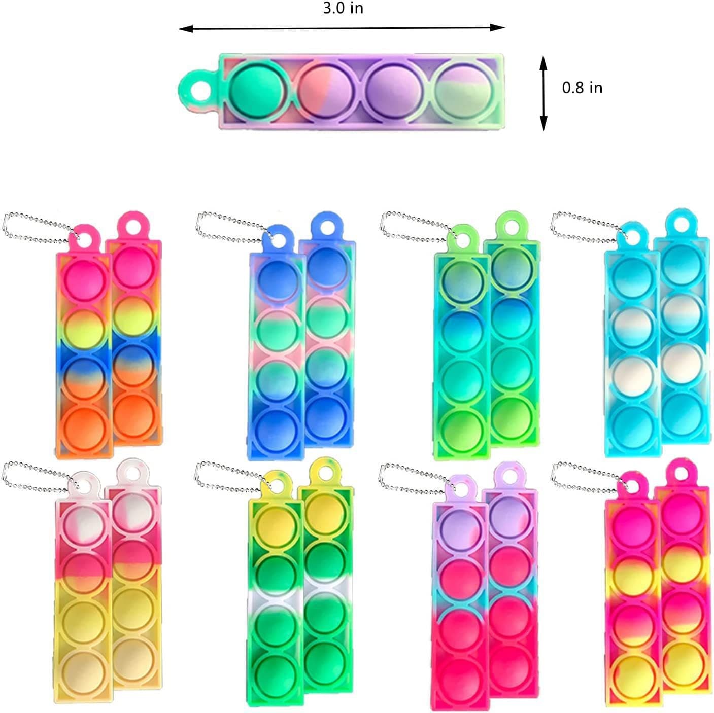 Rodent Exterminator Keychain Fidget Toys Rainbow Press Silicone Keychain 3cm Backpack Pendant
